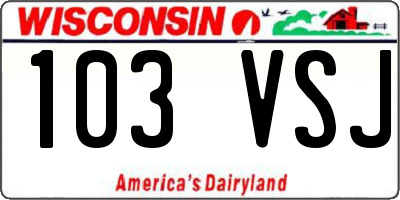 WI license plate 103VSJ
