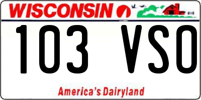 WI license plate 103VSO