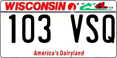 WI license plate 103VSQ