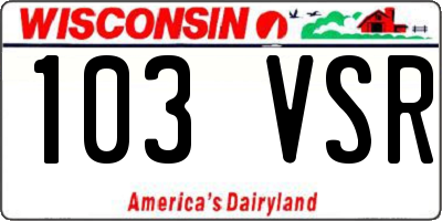 WI license plate 103VSR