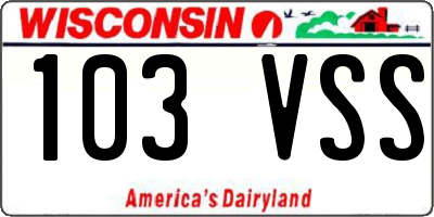 WI license plate 103VSS