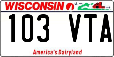 WI license plate 103VTA