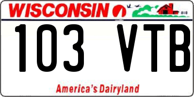 WI license plate 103VTB