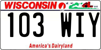 WI license plate 103WIY