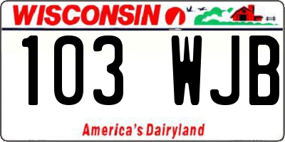 WI license plate 103WJB