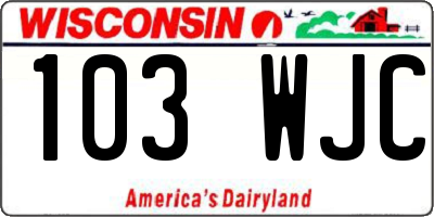 WI license plate 103WJC