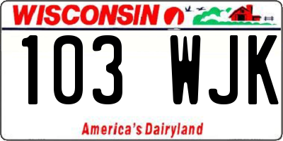 WI license plate 103WJK