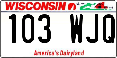 WI license plate 103WJQ