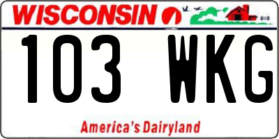 WI license plate 103WKG
