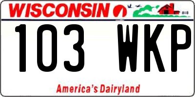 WI license plate 103WKP