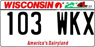 WI license plate 103WKX