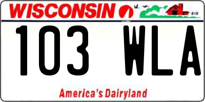 WI license plate 103WLA