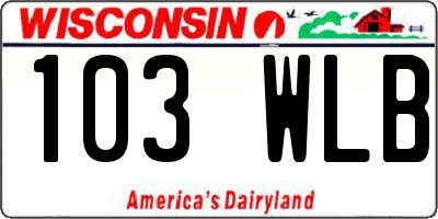 WI license plate 103WLB