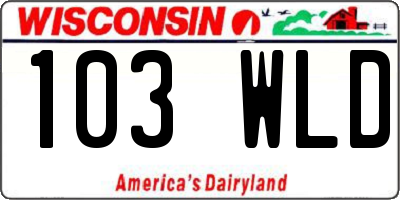 WI license plate 103WLD