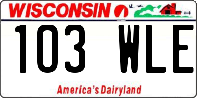 WI license plate 103WLE