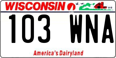 WI license plate 103WNA