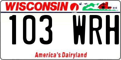 WI license plate 103WRH