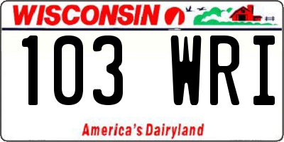 WI license plate 103WRI
