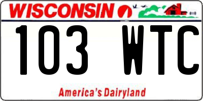 WI license plate 103WTC