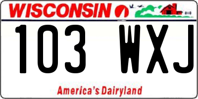 WI license plate 103WXJ