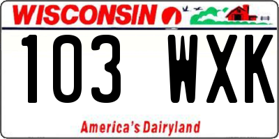 WI license plate 103WXK