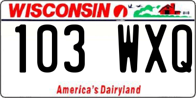 WI license plate 103WXQ