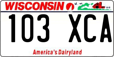 WI license plate 103XCA