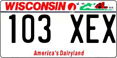 WI license plate 103XEX