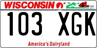 WI license plate 103XGK