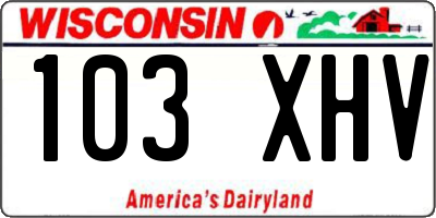 WI license plate 103XHV