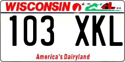 WI license plate 103XKL