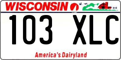 WI license plate 103XLC