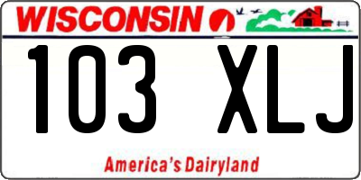WI license plate 103XLJ
