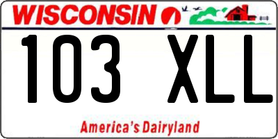 WI license plate 103XLL