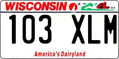 WI license plate 103XLM