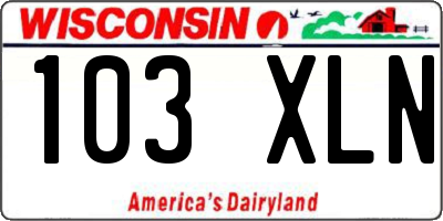 WI license plate 103XLN