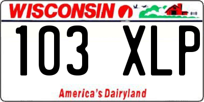 WI license plate 103XLP