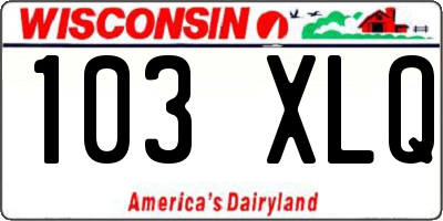 WI license plate 103XLQ