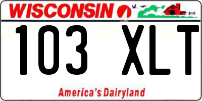 WI license plate 103XLT