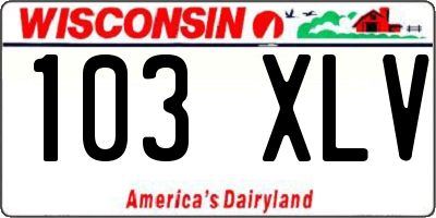 WI license plate 103XLV