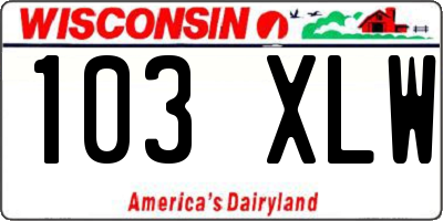 WI license plate 103XLW