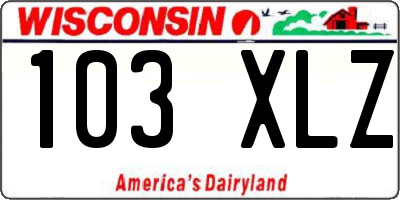WI license plate 103XLZ