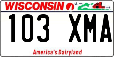 WI license plate 103XMA