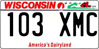 WI license plate 103XMC