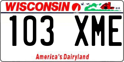 WI license plate 103XME