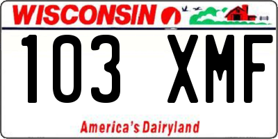WI license plate 103XMF