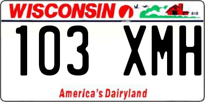WI license plate 103XMH