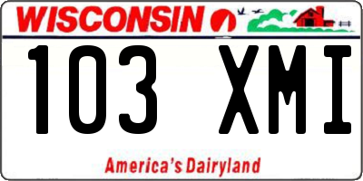 WI license plate 103XMI
