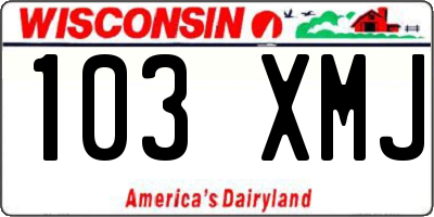 WI license plate 103XMJ