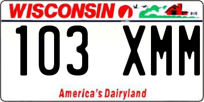 WI license plate 103XMM